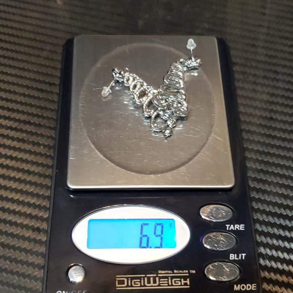 Silver Tone Beautiful Crystal Christmas Tree Dangle Earrings - Picture 6 of 6